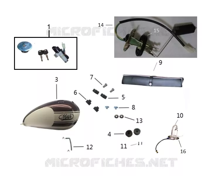 RESERVOIR / SELLE / KIT SERRURE