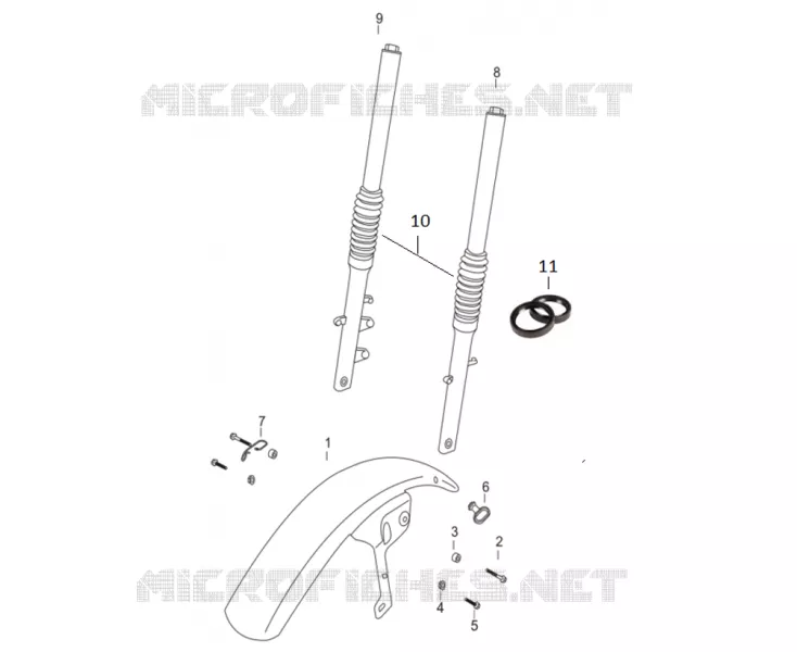 FOURCHE / GARDE BOUE AVANT