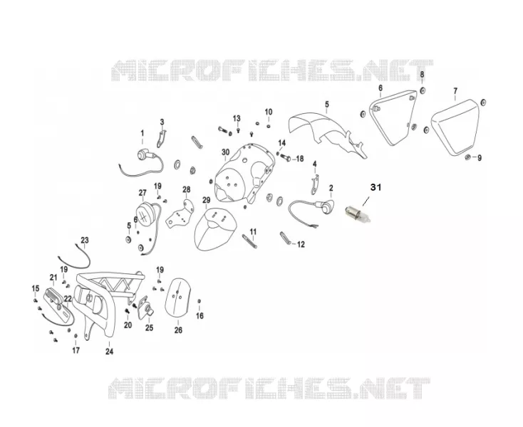 GARDE BOUE ARRIERE / CACHES LATERAUX / CLIGNOTANTS