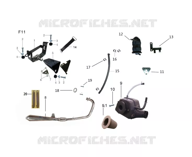 ECHAPPEMENT / BOITE A AIR / SUPPORT BATTERIE