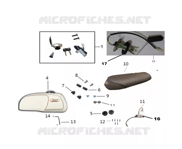 RESERVOIR / SELLE / KIT SERRURE