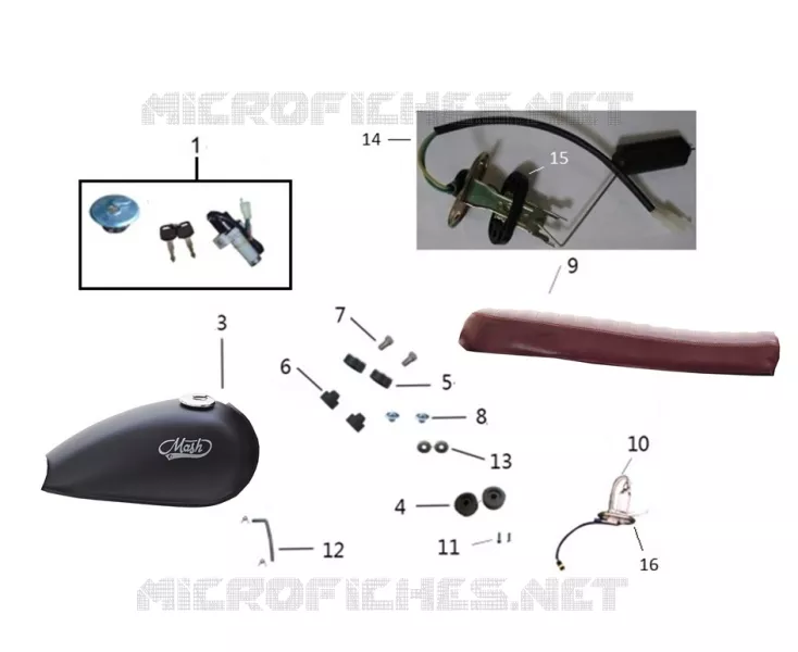 RESERVOIR / SELLE / KIT SERRURE