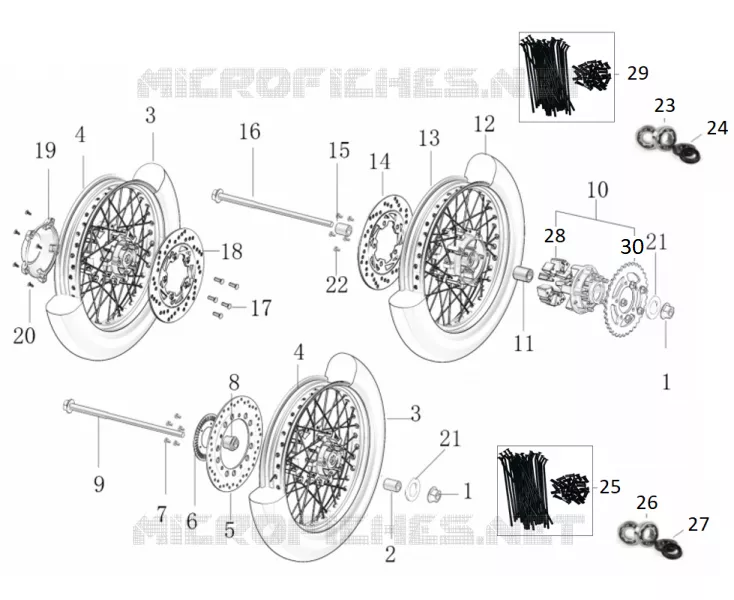ENSEMBLE ROUES AVANT / ARRIERE