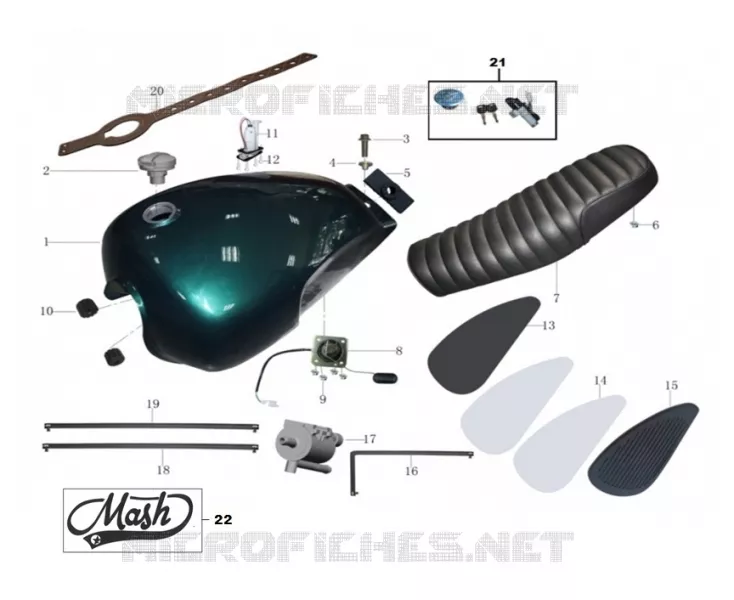 RESERVOIR / SELLE / KIT SERRURE