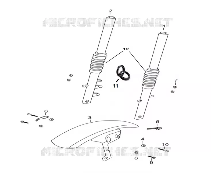 FOURCHE / GARDE BOUE AVANT