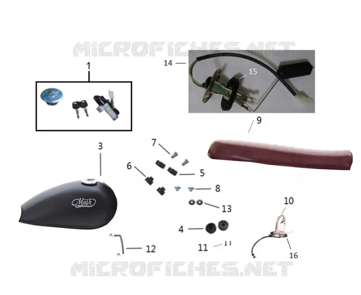 RESERVOIR / SELLE / KIT SERRURE
