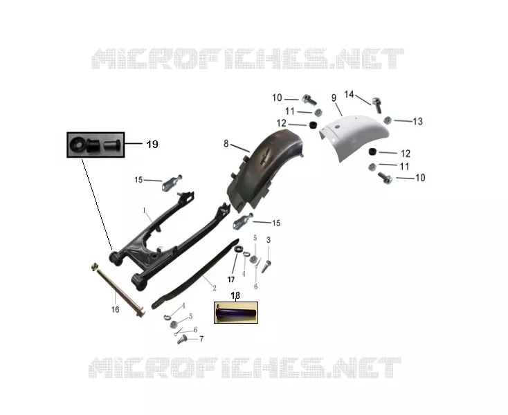 GARDE BOUE ARRIERE / BRAS OSCILLANT