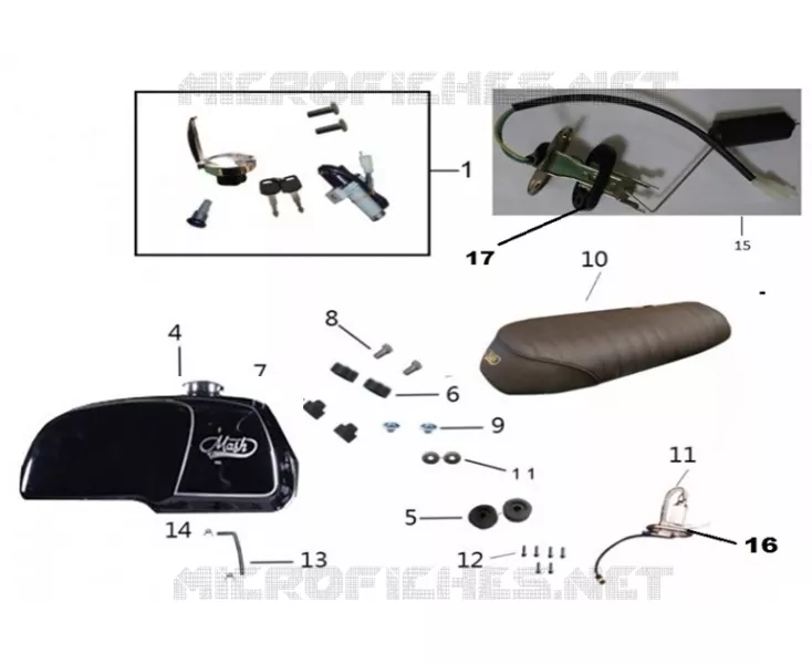 RESERVOIR / SELLE / KIT SERRURE