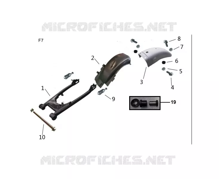 BRAS OSCILLANT / GARDE BOUE ARRIERE