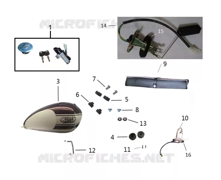 RESERVOIR / SELLE / KIT SERRURE
