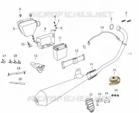 ECHAPPEMENT / BOITIER FILTRE / BATTERIE / BOITE A OUTIL