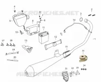 ECHAPPEMENT / BOITIER FILTRE / BATTERIE / BOITE A OUTIL