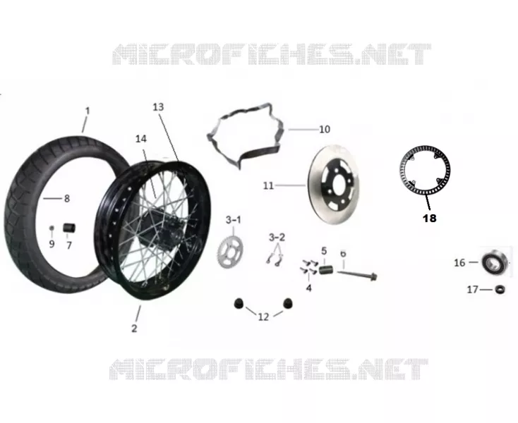ROUE / FREIN ARRIERE Mash MOTO 250 2019 TWO FIFTY EURO 4  TWO FIFTY EURO 4