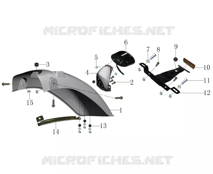GARDE BOUE / FEU ARRIERE Mash SIDE CAR 400 2017 FAMILY SIDE VERT  FAMILY SIDE VERT