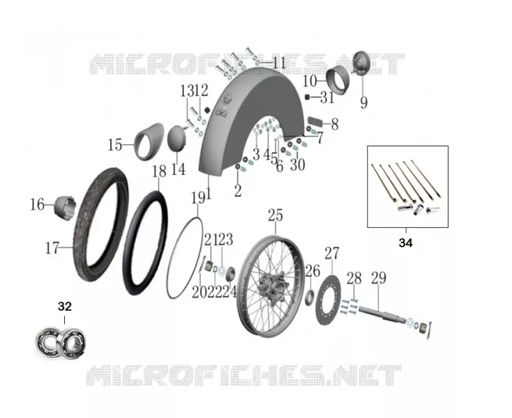 ROUE / GARDE BOUE / PANIER Mash SIDE CAR 400 2017 FAMILY SIDE VERT  FAMILY SIDE VERT