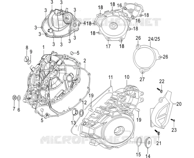 COUVERCLE DE CARTER Mash MOTO 125 2021 X RIDE 125 EURO 5  X RIDE 125 EURO 5